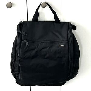 LL Bean Travel Toiletry Bag Hanging Organizer Black Medium Excellent never used